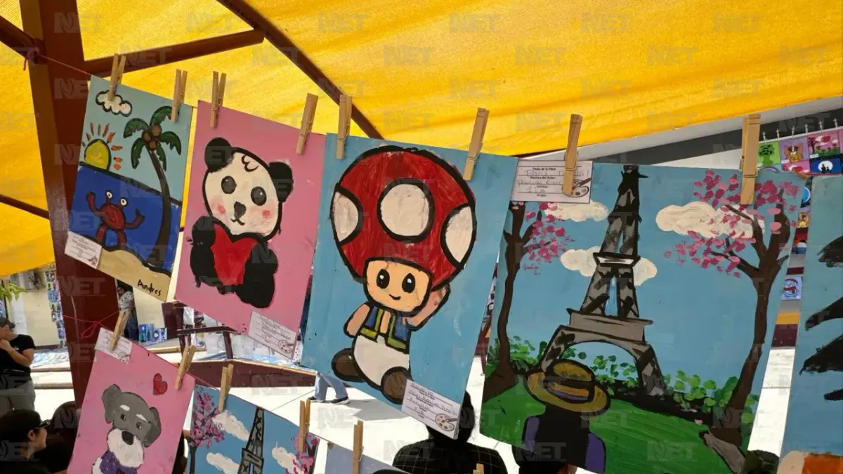 Niños juarenses exhiben obras creadas en taller de arte escolar