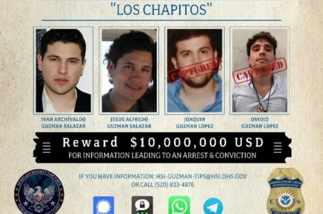 Lanza EU recompensa de 10 mdd por 'Los Chapitos'; advierten que son peligrosos
