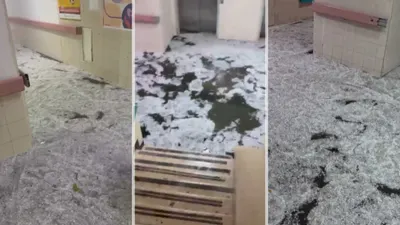 Granizo inunda el sótano del Hospital General No. 6