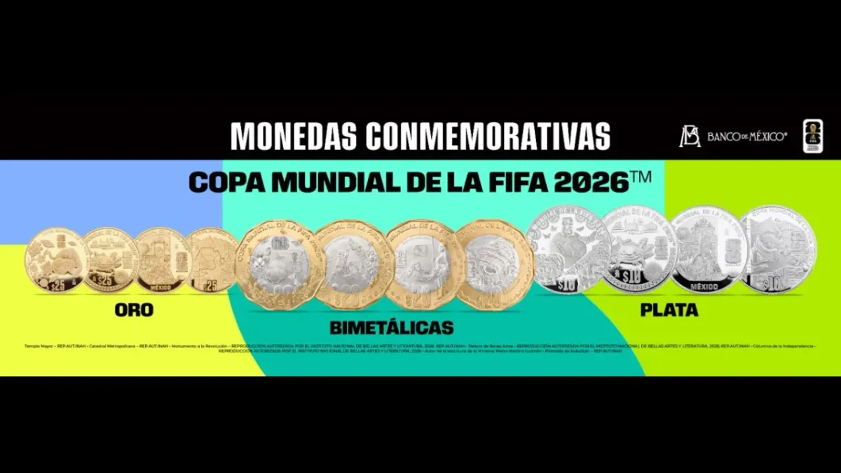 Lanza Banxico monedas conmemorativas de la Copa Mundial FIFA 2026