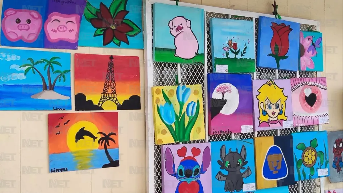 Niños juarenses exhiben obras creadas en taller de arte escolar
