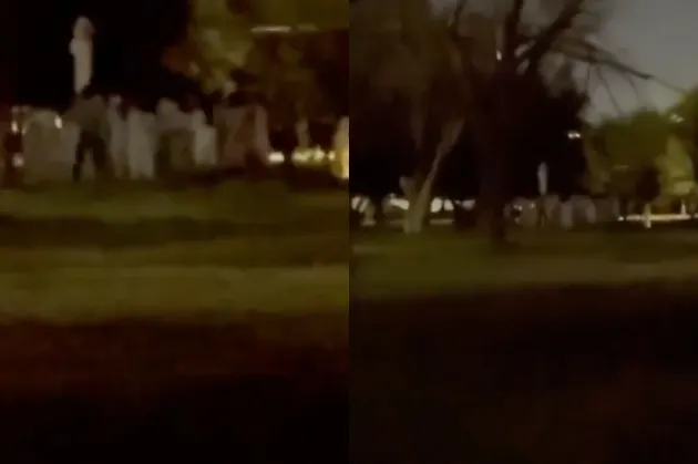 Captan misterioso 'ritual' nocturno en El Chamizal con personas vestidas de blanco
