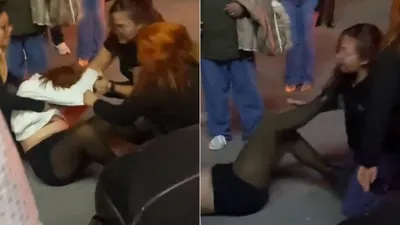 Captan pelea entre mujeres afuera de cervecería La Santa en Ciudad Juárez