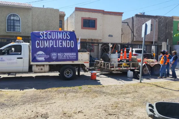 Inicia Gobierno del Estado programa de bacheo 'Cuenta conmigo' en Juárez