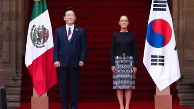Se reúne Sheinbaum con presidente de Corea del Sur en Palacio Nacional