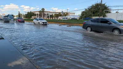 Persisten encharcamientos en eje vial por lluvias de hace una semana