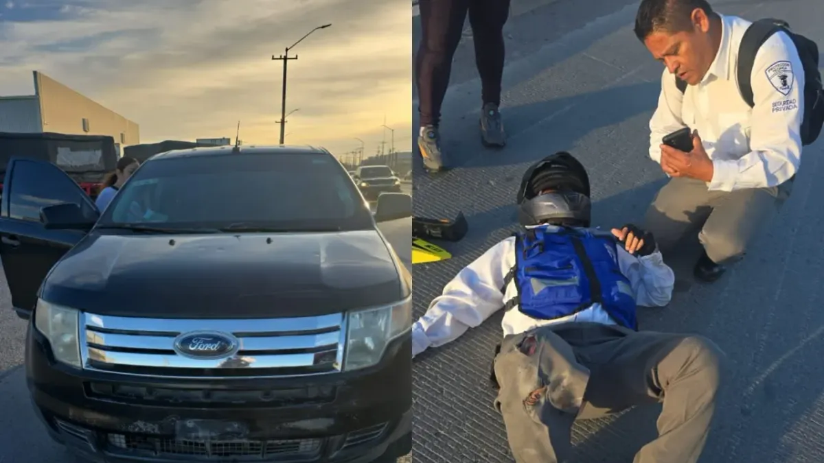 Motociclista resulta lesionado tras choque en Jardines del Aeropuerto
