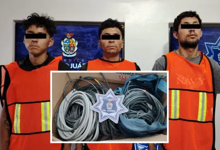 Detienen a tres hombres por robo de cableado en Las Bugambilias