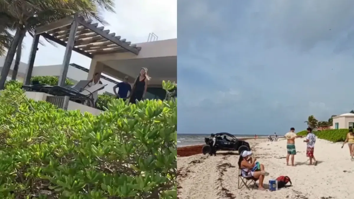 Extranjera quiso adueñarse de playa y mexicanos hacen fiesta afuera de su casa