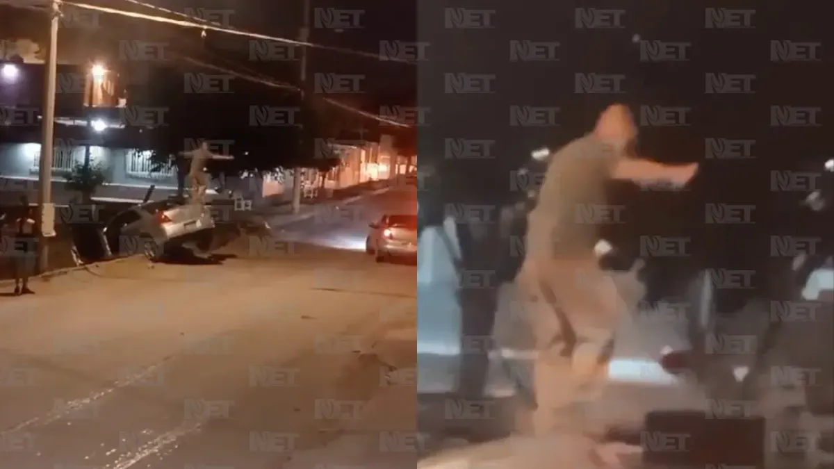 Choca en la Fronteriza queda al borde de un barranco y baila sobre el auto