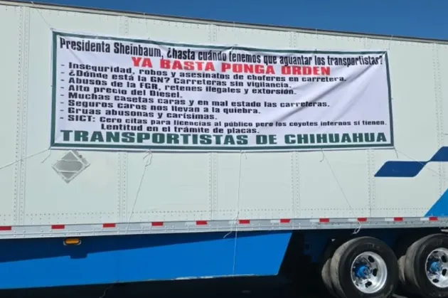 Transportistas de Amotac en Chihuahua mantienen protestas a la orilla de carreteras