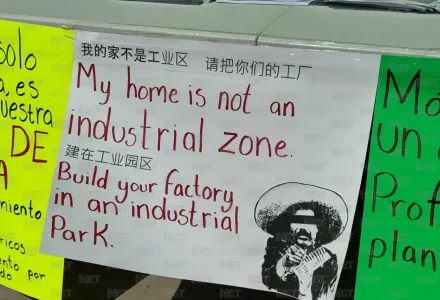 Protestan vecinos contra posible proyecto industrial cerca de sus fraccionamientos
