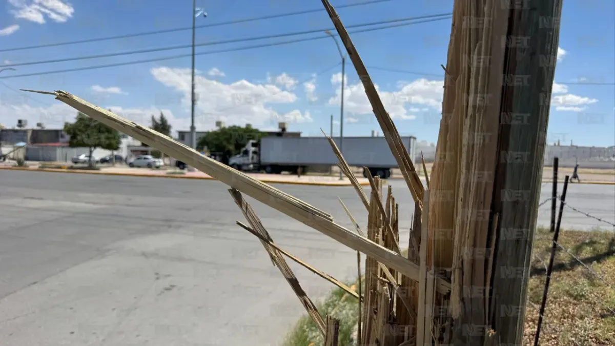 Tráiler derriba tres postes frente al Parque de la Familia