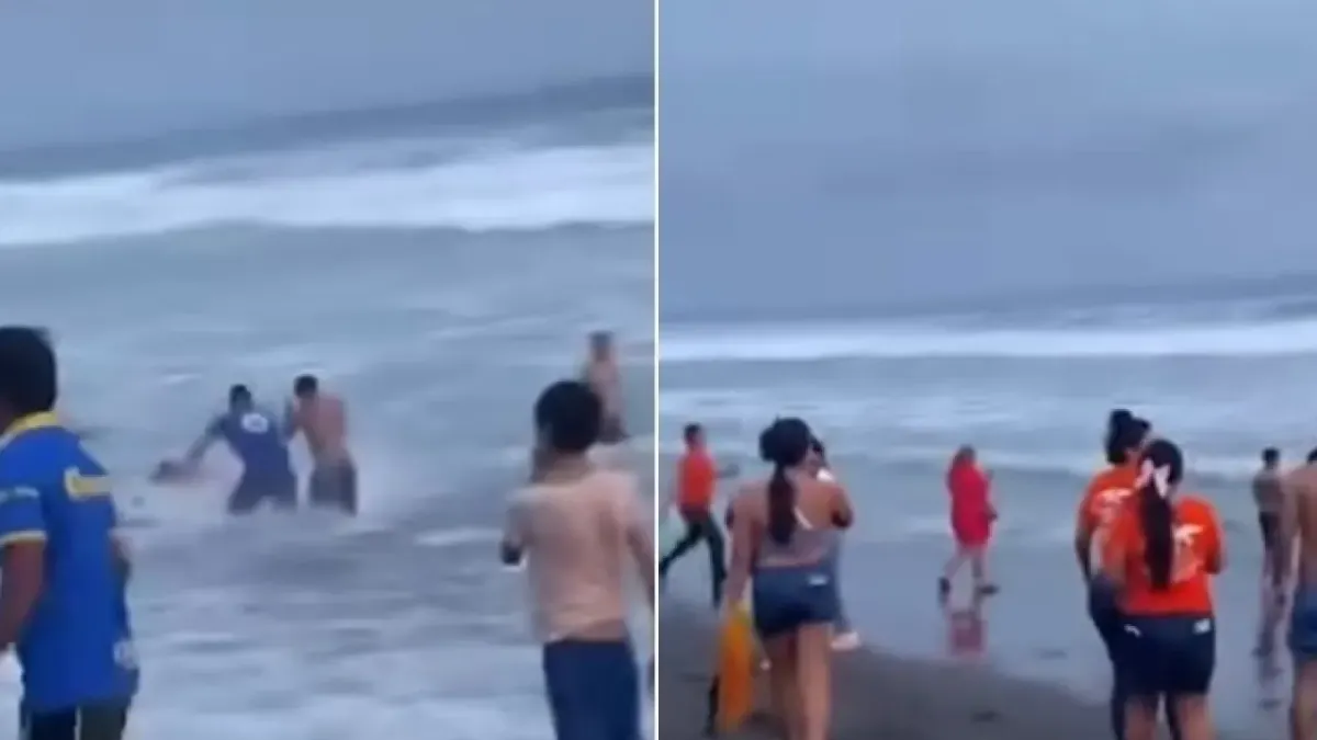 Salvavidas rescata a turistas que se estaban ahogando y lo agreden