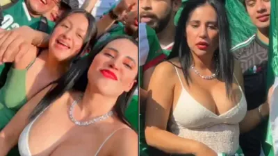 Sandra Cuevas se roba reflectores durante celebración mundialista