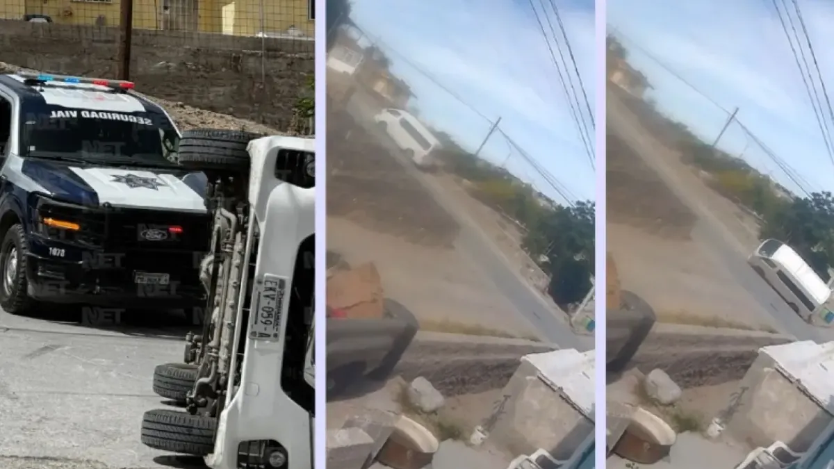 Difunden video de volcadura de camioneta con trabajadores de Coppel