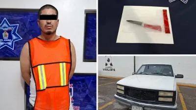 Capturan a hombre por robo con cuchillo en comercio de la Melchor Ocampo