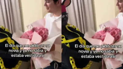 Joven fue a pedirle que sea su novia, pero ella aparece vestida de ratón