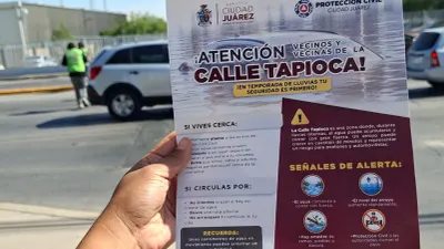 Realizan volanteo preventivo en la calle Tapioca por pronóstico de lluvias