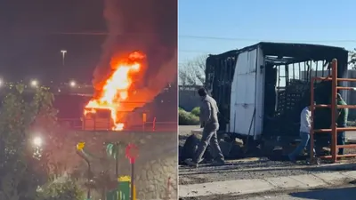 Difunden video del incendio de oficina móvil de inmobiliaria en Valle del Sol