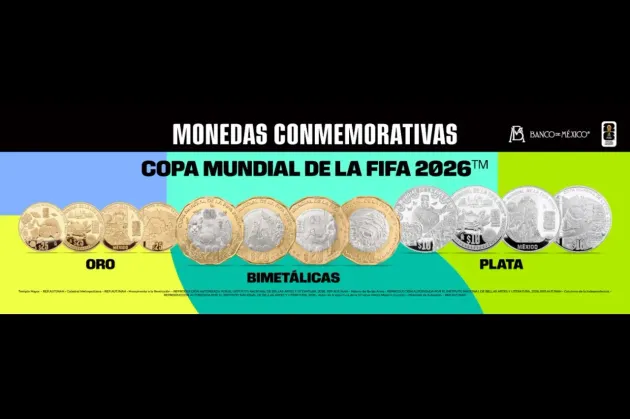 Lanza Banxico monedas conmemorativas de la Copa Mundial FIFA 2026
