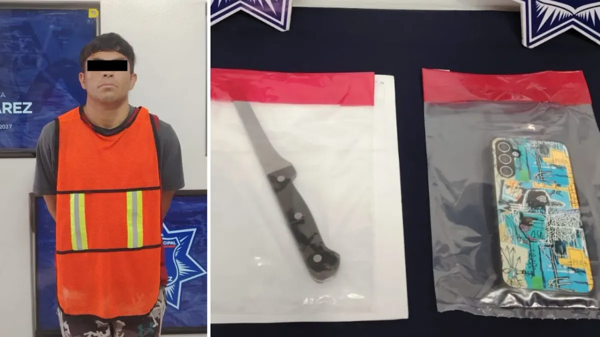 Detienen a presunto asaltante con cuchillo en Infonavit Juárez Nuevo
