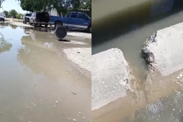Denuncian vecinos fuga de aguas negras en Riberas del Bravo