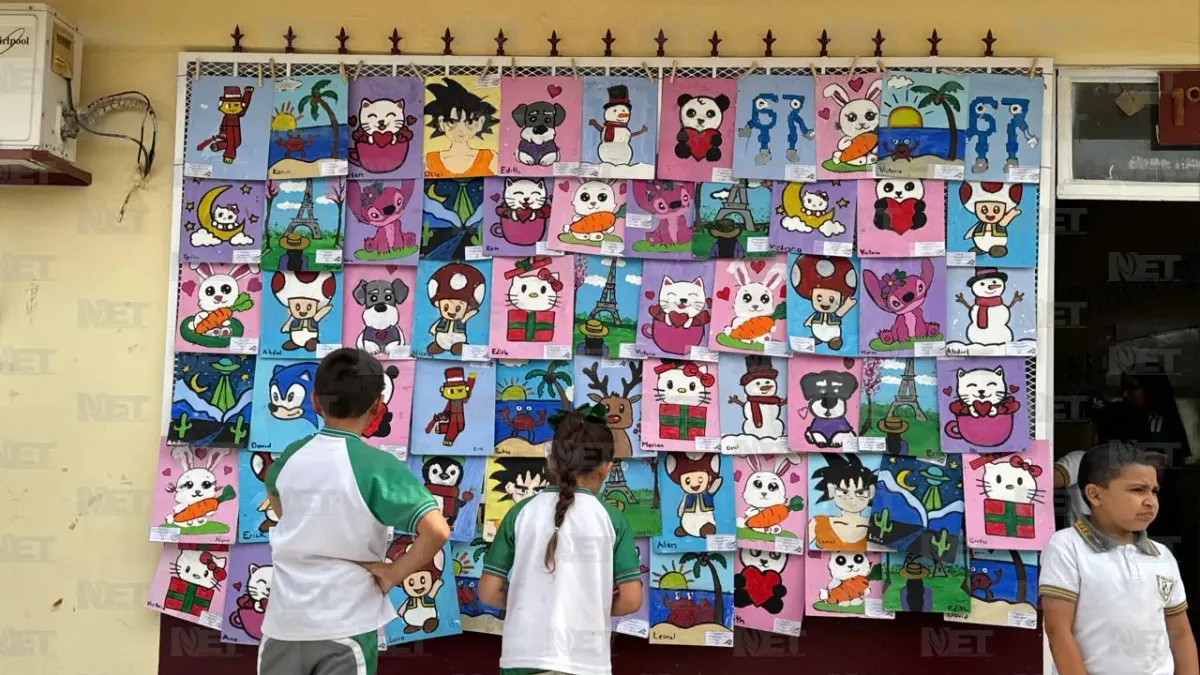 Niños juarenses exhiben obras creadas en taller de arte escolar