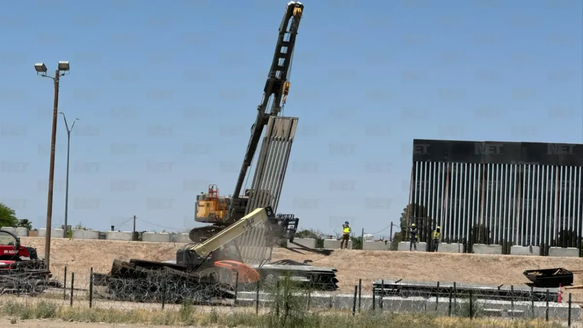 Avanza construcción del 'muro negro' de EU visible desde Juan Pablo II