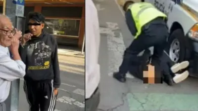 Critican a tiktoker por grabar agresión a adulto mayor en lugar de ayudar