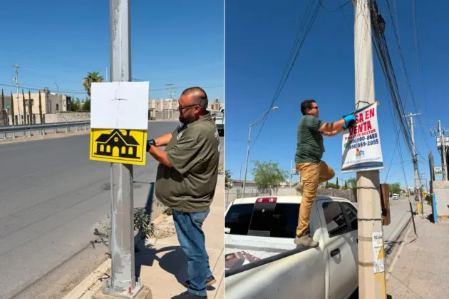 Retiran publicidad de postes y advierten multas para reincidentes