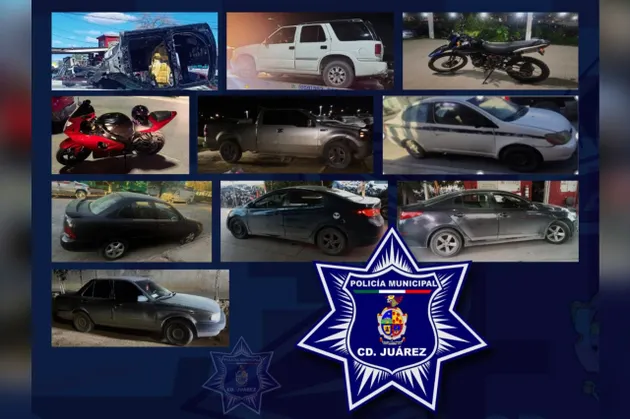 Asegura Policía Municipal 10 autos y motos con reporte de robo en Juárez