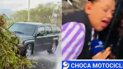 Reportera y camarógrafo son atropellados durante cobertura de deslave en Monterrey