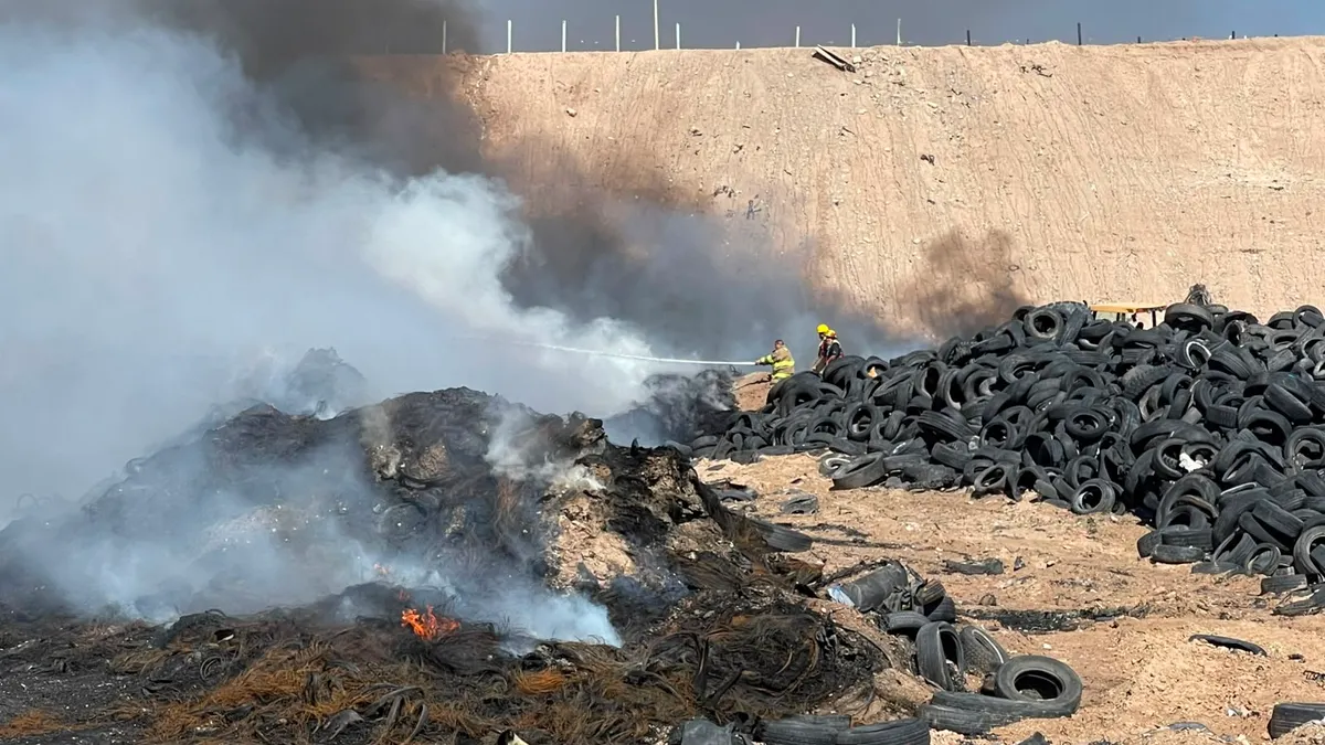 Incendio en relleno sanitario