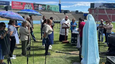 Celebra Diócesis de Juárez Rosario Viviente en el Estadio Olímpico Benito Juárez