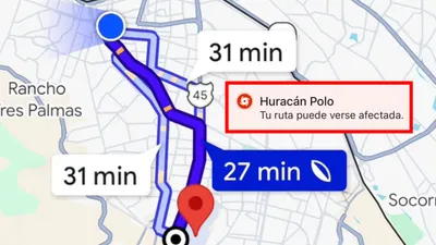 Muestra Google Maps advertencia meteorológica por huracán Polo en Juárez