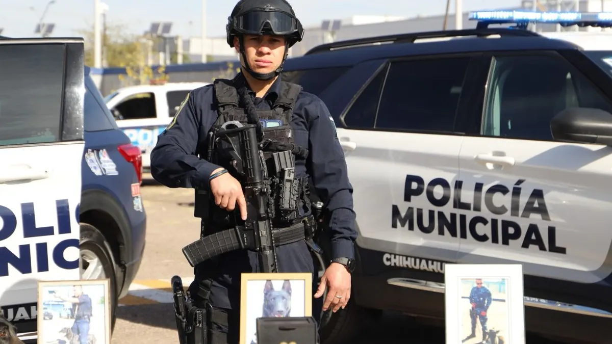 Despiden con homenaje a Jack, perro policía de Chihuahua 