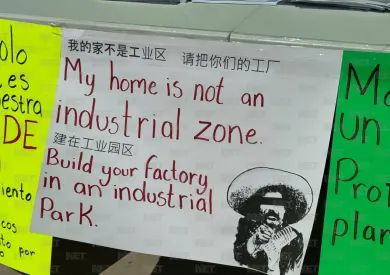 Protestan vecinos contra posible proyecto industrial cerca de sus fraccionamientos