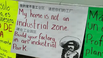 Protestan vecinos contra posible proyecto industrial cerca de sus fraccionamientos