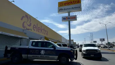 Reportan robo de hasta 450 mil pesos en sucursal Elektra en Las Torres