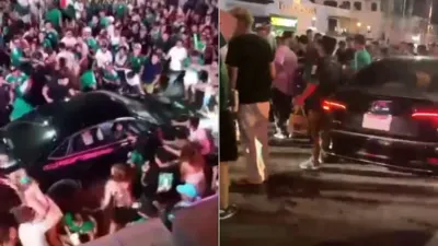 Conductor atropella a aficionados del Tri durante festejos y muere linchado