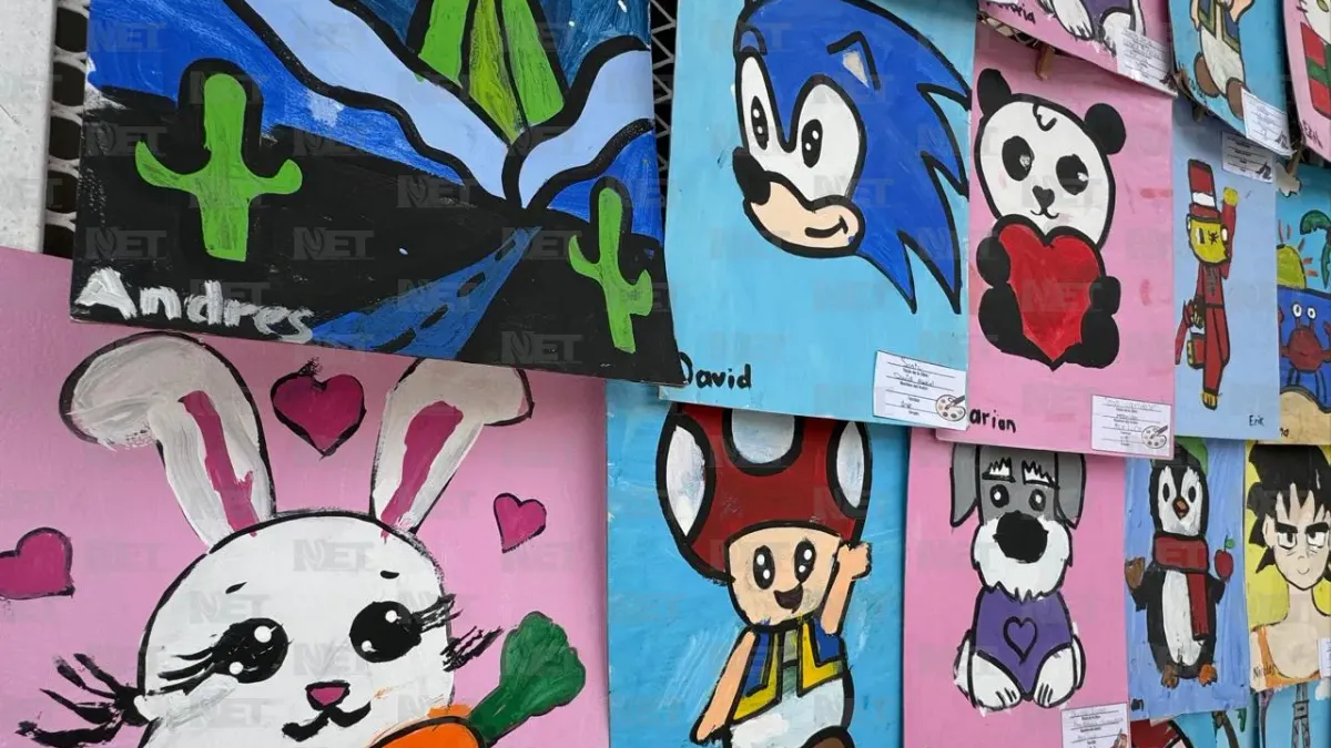 Niños juarenses exhiben obras creadas en taller de arte escolar
