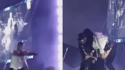Se cae Jorge D'Alessio del escenario en la Feria de Pachuca