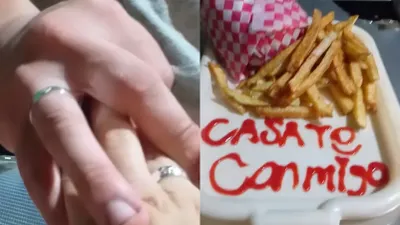 Propuesta de matrimonio con cátsup desata burlas; novia dice que fue 'especial'