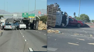 Choque de seis vehículos y tráiler deja lesionados en la I-10 de El Paso