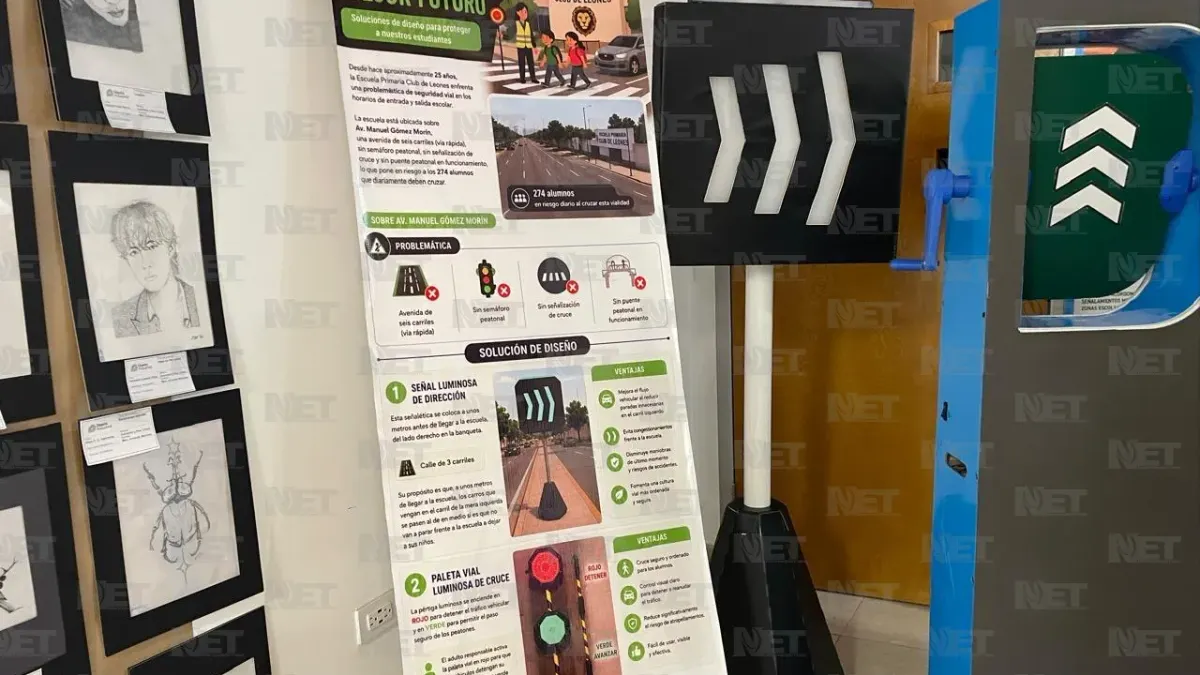Crean alumnos de IADA señalética vial para mejorar seguridad escolar