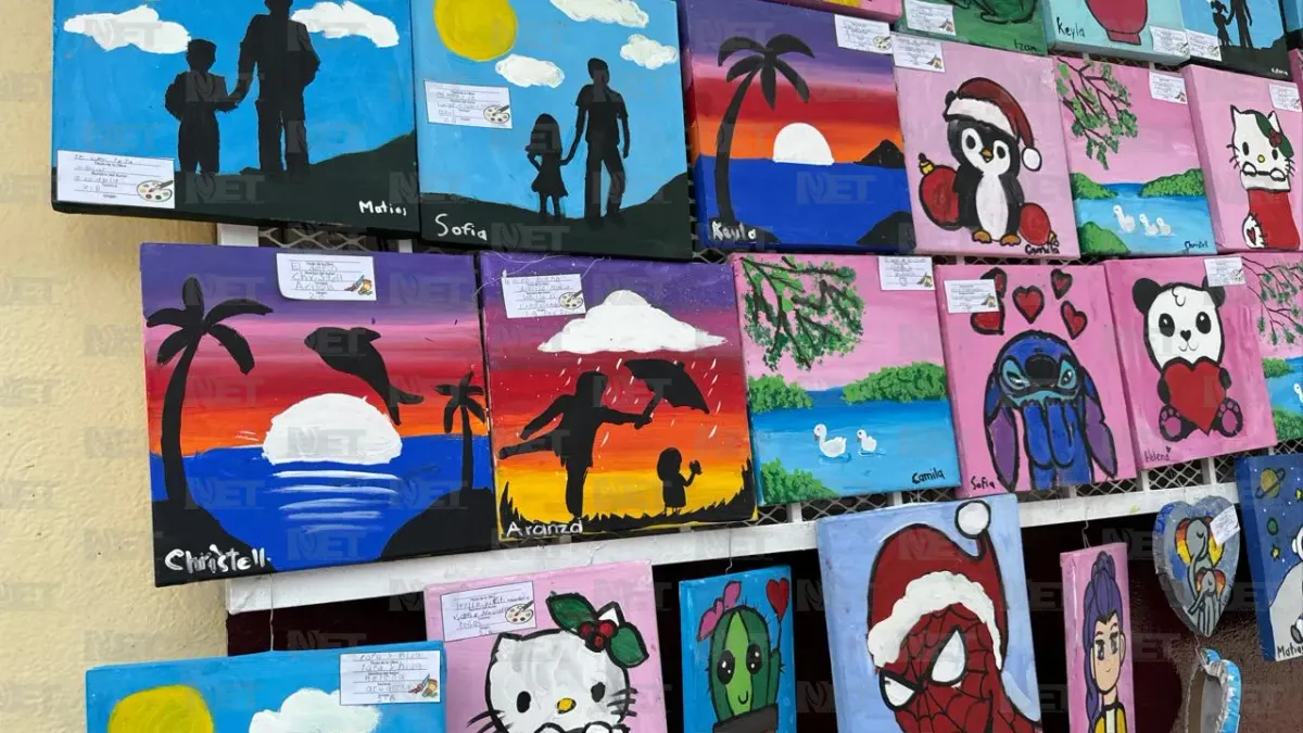 Niños juarenses exhiben obras creadas en taller de arte escolar