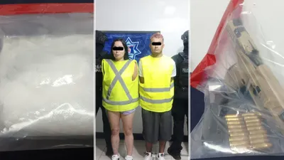 Detienen a pareja con más de un kilo de cocaína y arma en Juárez