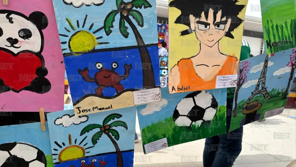 Niños juarenses exhiben obras creadas en taller de arte escolar