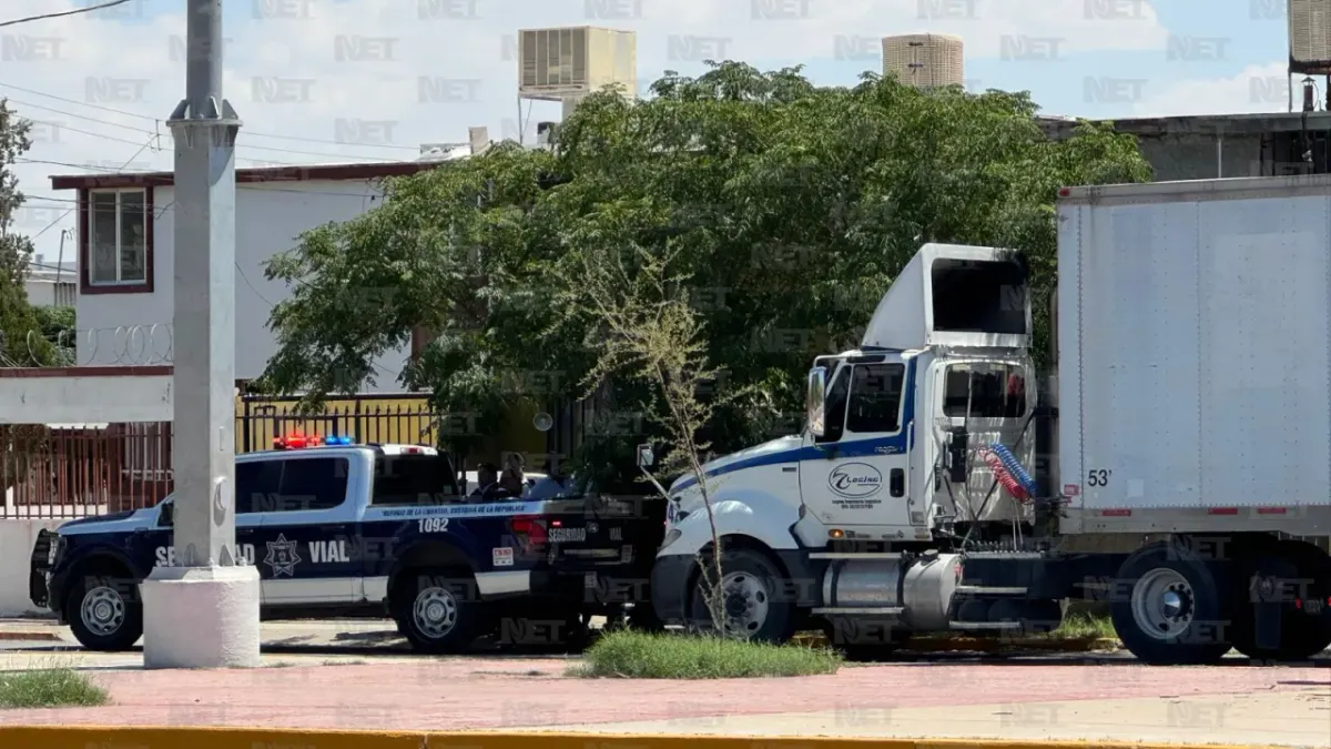 Tráiler derriba tres postes frente al Parque de la Familia